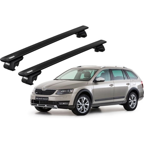 Barras THULE EVO WingBar para autos SKODA Octavia Scout 2014 a 2020 negro