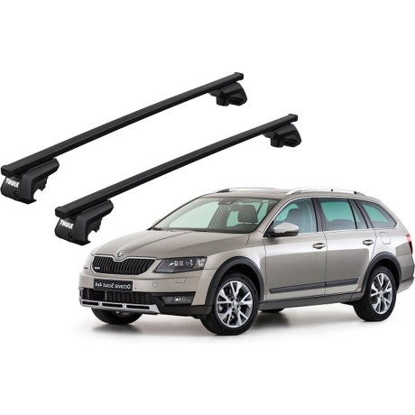 Barras THULE EVO SquareBar para autos SKODA Octavia Scout 2014 a 2020