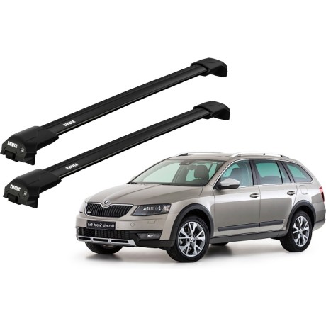 Barras THULE EDGE Flush para autos SKODA Octavia Scout 2014 a 2020 negro