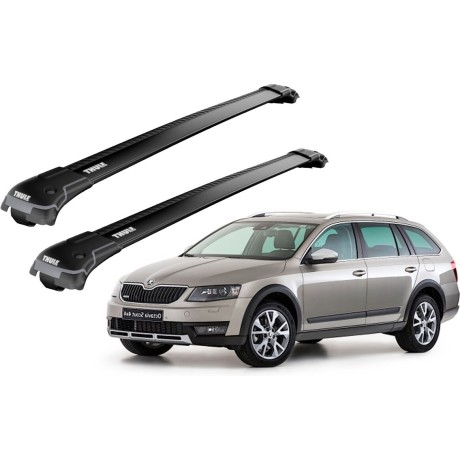 Barras THULE EDGE para autos SKODA Octavia Scout 2014 a 2020 negro