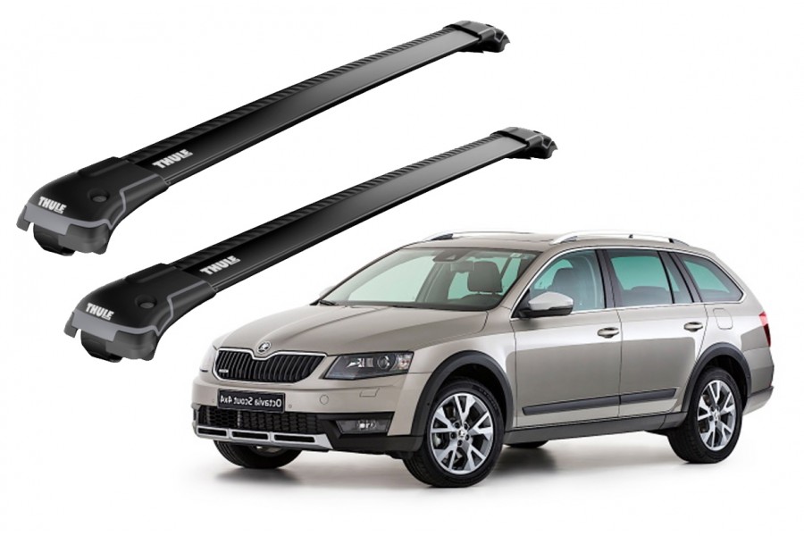 Barras THULE EDGE para autos SKODA Octavia Scout 2014 a 2020 negro