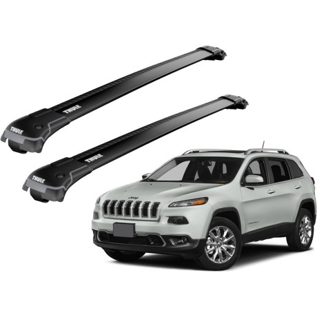 Barras THULE EDGE para autos JEEP Cherokee Renegade 2005 a 2013 negro
