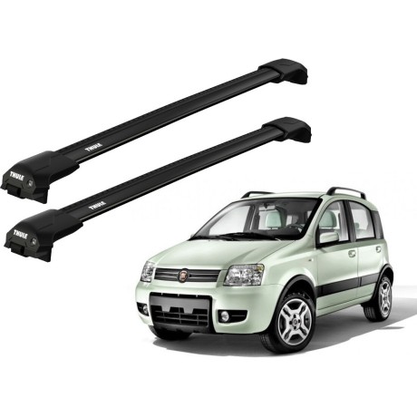 Barras THULE EDGE Flush para autos FIAT Panda 4X4 2004 a 2011 negro