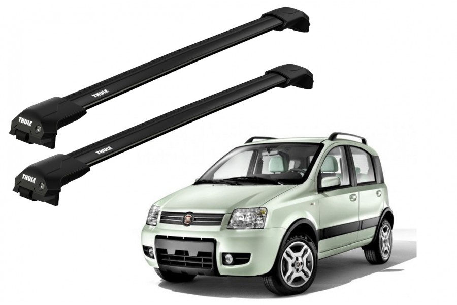 Barras THULE EDGE Flush para autos FIAT Panda 4X4 2004 a 2011 negro