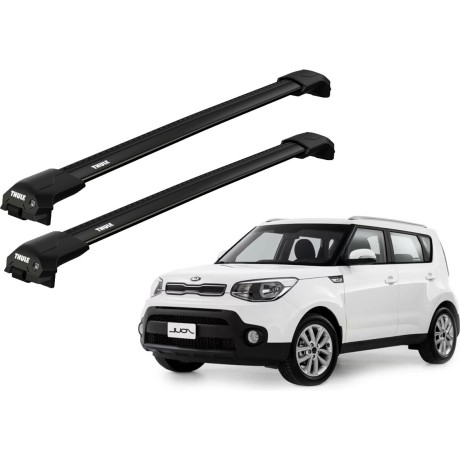 Barras THULE EDGE Flush para autos KIA Soul 2008 a 2013 negro