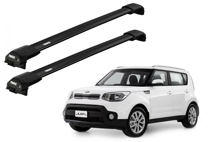 Barras THULE EDGE Flush para autos KIA Soul 2008 a 2013 negro