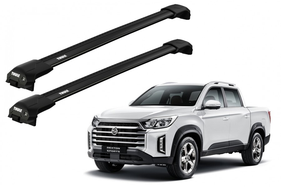 Barras THULE EDGE Flush para camioneta SSANGYONG Rexton Sports desde 2018 negro