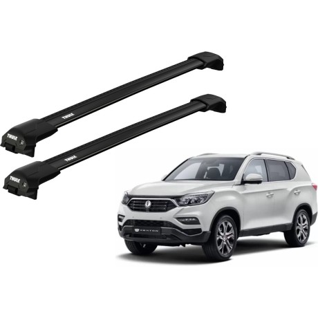 Barras THULE EDGE Flush para autos SSANGYONG Rexton 2012 a 2017 negro