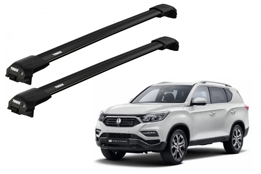 Barras THULE EDGE Flush para autos SSANGYONG Rexton 2012 a 2017 negro