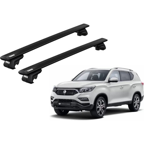 Barras THULE EVO WingBar para autos SSANGYONG Rexton 2012 a 2017 negro