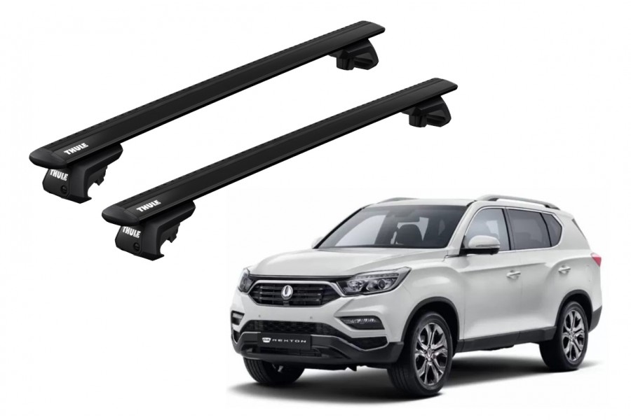 Barras THULE EVO WingBar para autos SSANGYONG Rexton 2012 a 2017 negro