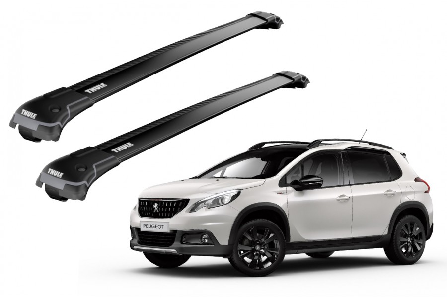 Barras THULE EDGE para autos PEUGEOT 2008 2013 a 2019 negro