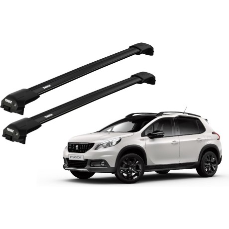 Barras THULE EDGE Flush para autos PEUGEOT 2008 2013 a 2019 negro