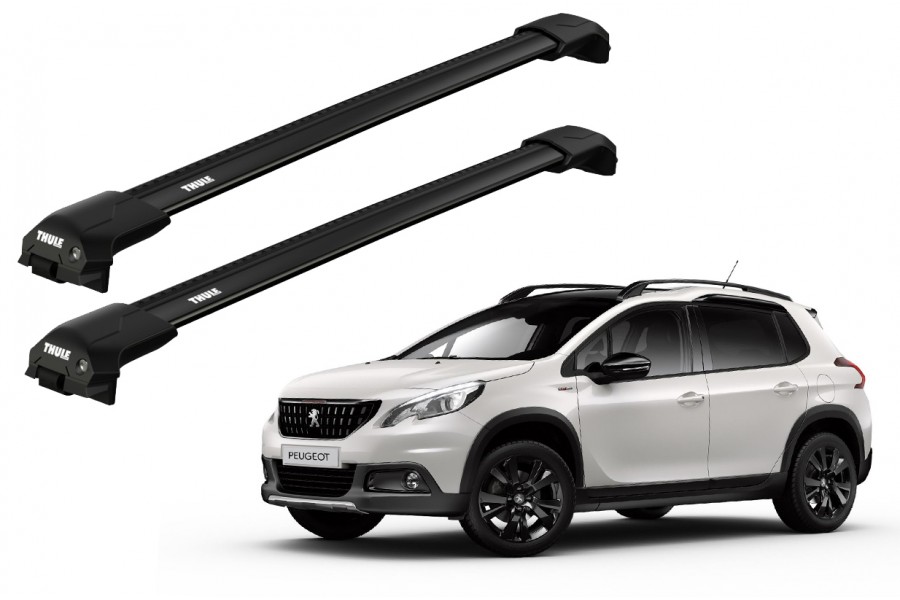 Barras THULE EDGE Flush para autos PEUGEOT 2008 2013 a 2019 negro
