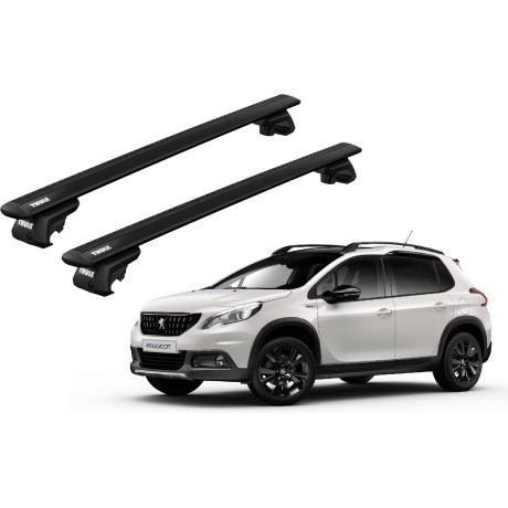 Barras THULE EVO WingBar para autos PEUGEOT 2008 2013 a 2019 negro