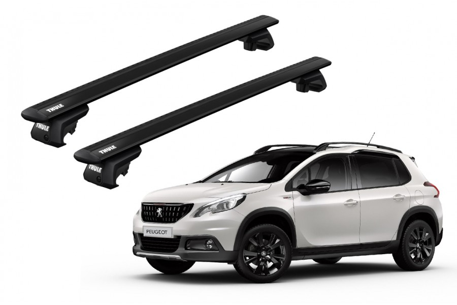 Barras THULE EVO WingBar para autos PEUGEOT 2008 2013 a 2019 negro