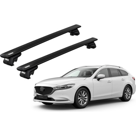 Barras THULE EVO WingBar para autos MAZDA 6 desde 2013 - 2019 negro