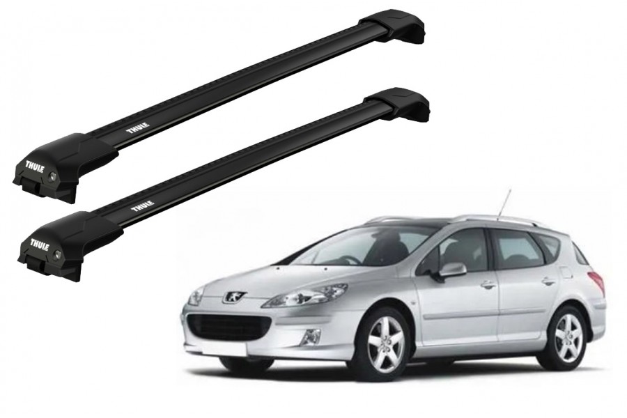 Barras THULE EDGE Flush para autos PEUGEOT 407 SW 2004 a 2010 negro