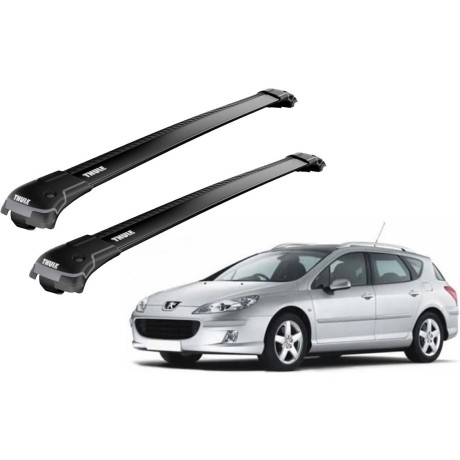 Barras THULE EDGE para autos PEUGEOT 407 SW 2004 a 2010 negro