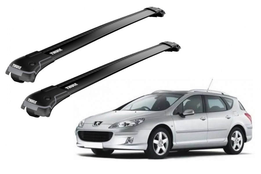 Barras THULE EDGE para autos PEUGEOT 407 SW 2004 a 2010 negro