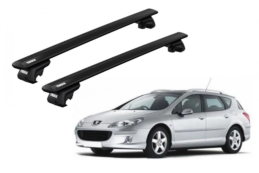Barras THULE EVO WingBar para autos PEUGEOT 407 SW 2004 a 2010 negro