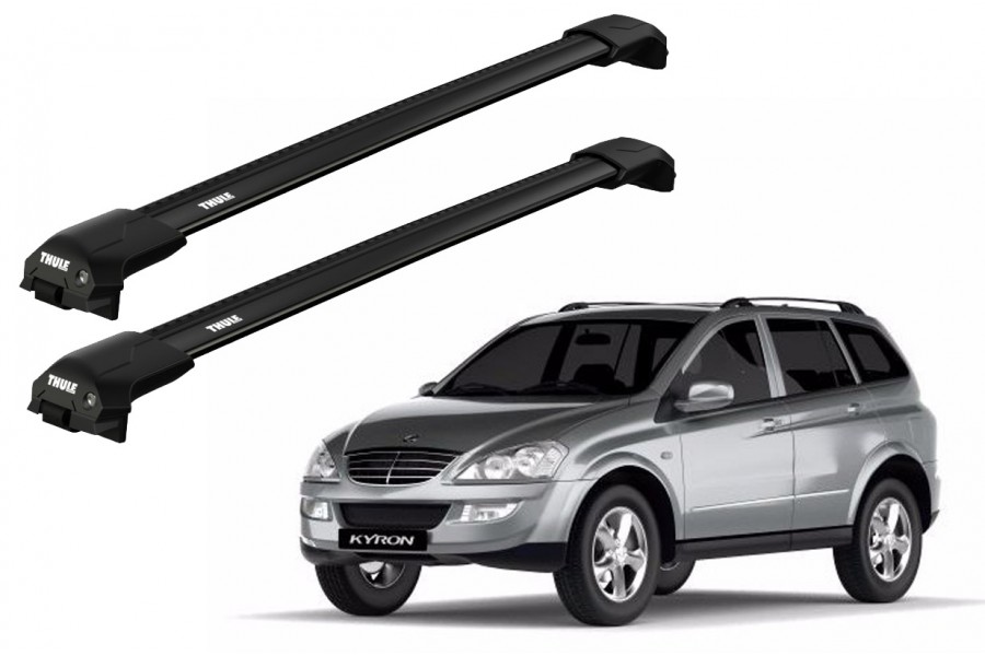 Barras THULE EDGE Flush para autos SSANGYONG Kyron desde 2005 negro