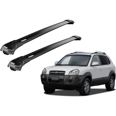 Barras THULE EDGE para autos HYUNDAI Tucson 2004 a 2009 negro