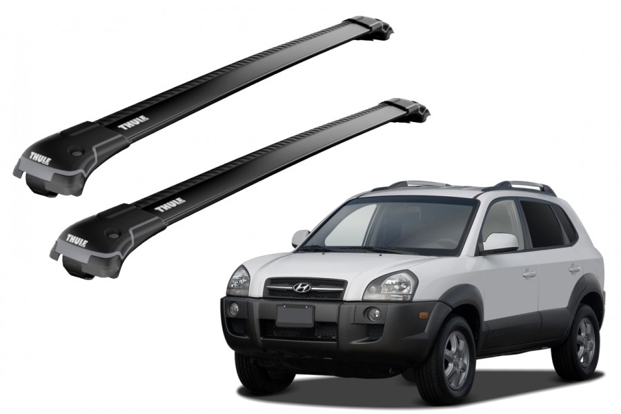 Barras THULE EDGE para autos HYUNDAI Tucson 2004 a 2009 negro