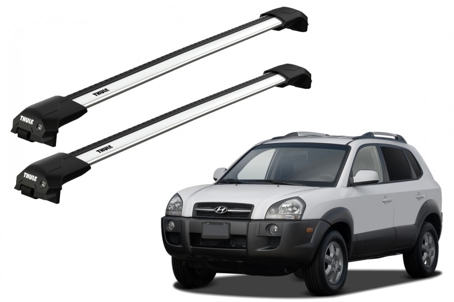 Barras THULE EDGE Flush para autos HYUNDAI Tucson 2004 a 2009