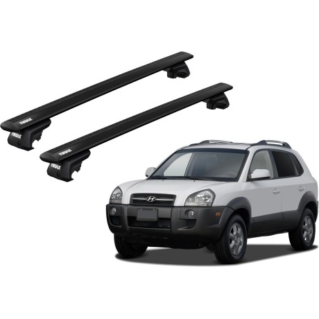 Barras THULE EVO WingBar para autos HYUNDAI Tucson 2004 a 2009 negro