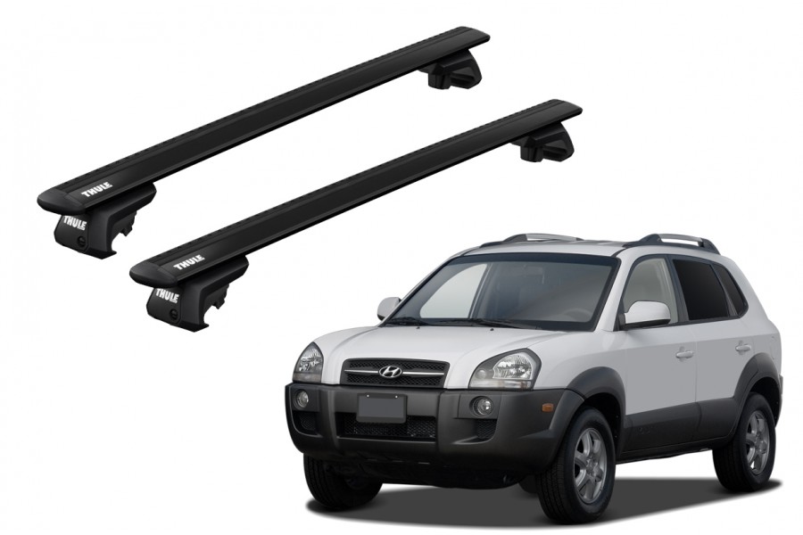 Barras THULE EVO WingBar para autos HYUNDAI Tucson 2004 a 2009 negro