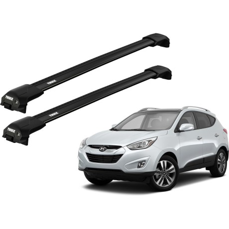 Barras THULE EDGE Flush para autos HYUNDAI Tucson 2010 a 2015 negro