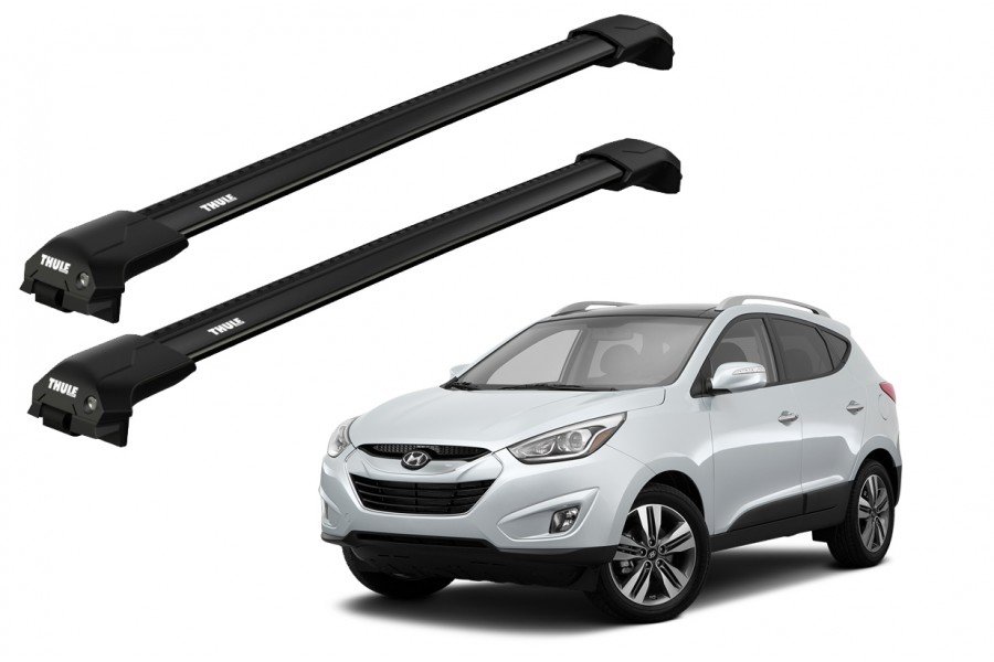 Barras THULE EDGE Flush para autos HYUNDAI Tucson 2010 a 2015 negro