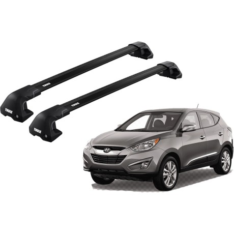 Barras THULE EDGE Flush para autos HYUNDAI Tucson 2010 a 2015 negro