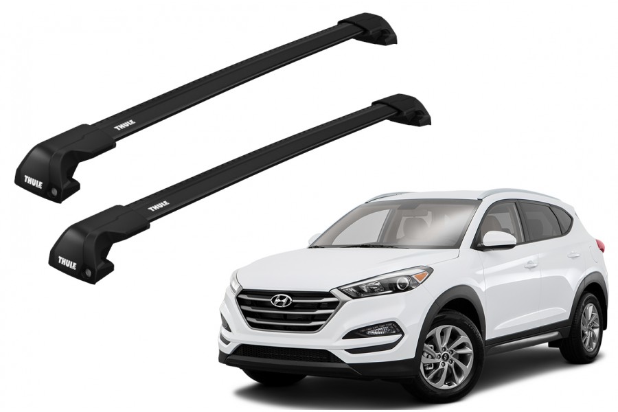 Barras THULE EDGE Flush para autos HYUNDAI Tucson 2015 a 2021 negro
