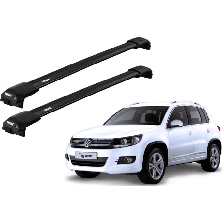 Barras THULE EDGE Flush para autos VOLKSWAGEN Tiguan desde 2016-2024 negro