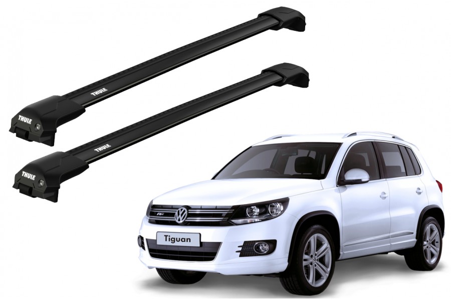 Barras THULE EDGE Flush para autos VOLKSWAGEN Tiguan desde 2016-2024 negro