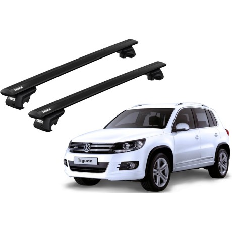Barras THULE EVO WingBar para autos VOLKSWAGEN Tiguan desde 2016-2024 negro