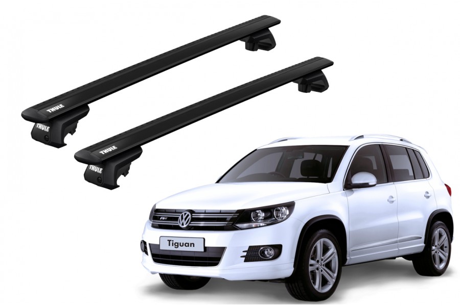 Barras THULE EVO WingBar para autos VOLKSWAGEN Tiguan desde 2016-2024 negro