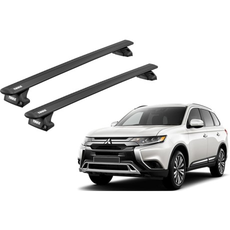 Barras THULE EVO WingBar para autos MITSUBISHI Outlander 2013 a 2021 negro