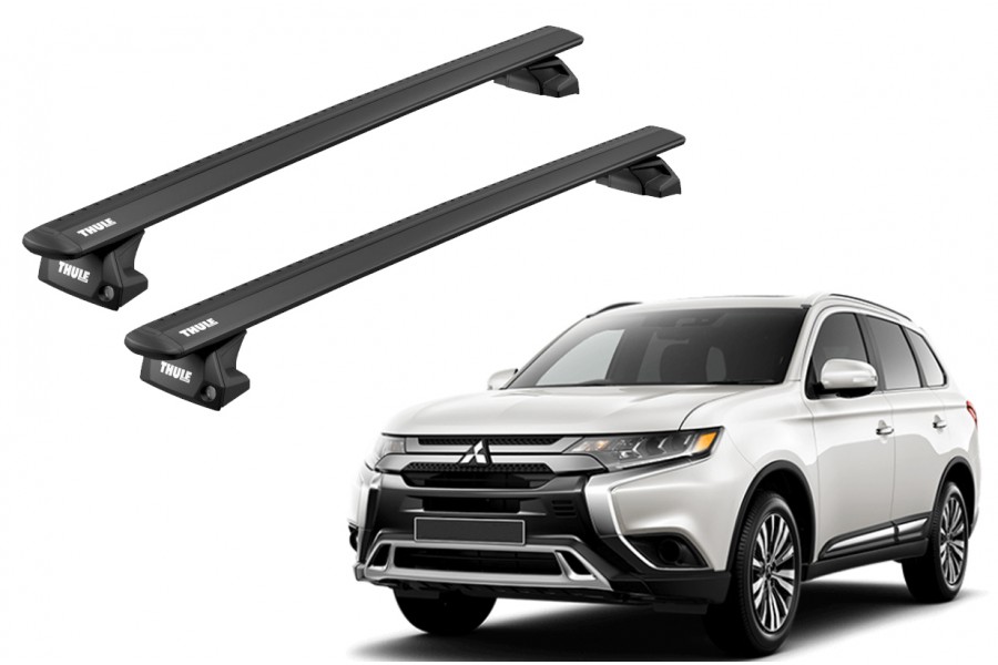 Barras THULE EVO WingBar para autos MITSUBISHI Outlander 2013 a 2021 negro
