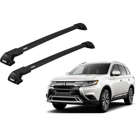 Barras THULE EDGE Flush para autos MITSUBISHI Outlander 2013 a 2021 negro