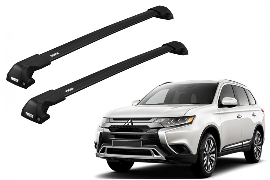 Barras THULE EDGE Flush para autos MITSUBISHI Outlander 2013 a 2021 negro