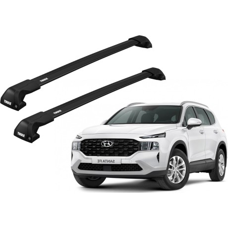 Barras THULE EDGE Flush para autos HYUNDAI Santa Fe desde 2018 - 2023 negro