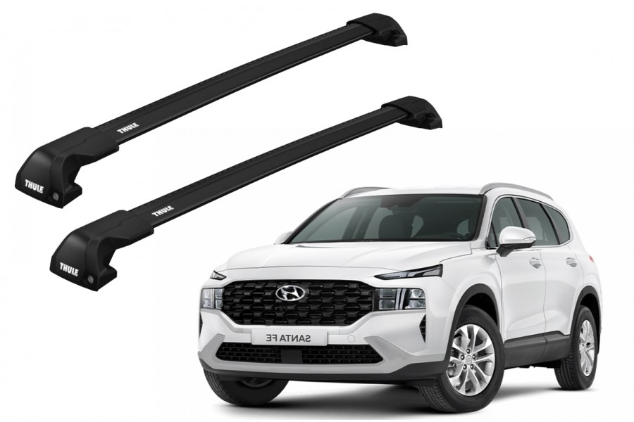 Barras THULE EDGE Flush para autos HYUNDAI Santa Fe desde 2018 - 2023 negro