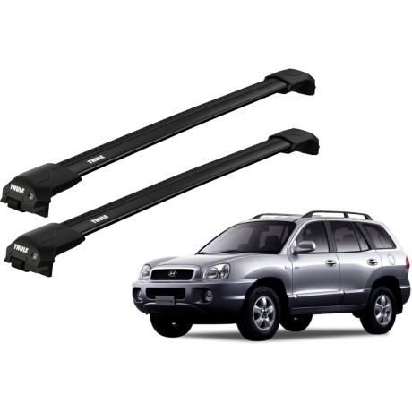 Barras THULE EVO WingBar para autos HYUNDAI Santa Fe 2000 a 2005 negro