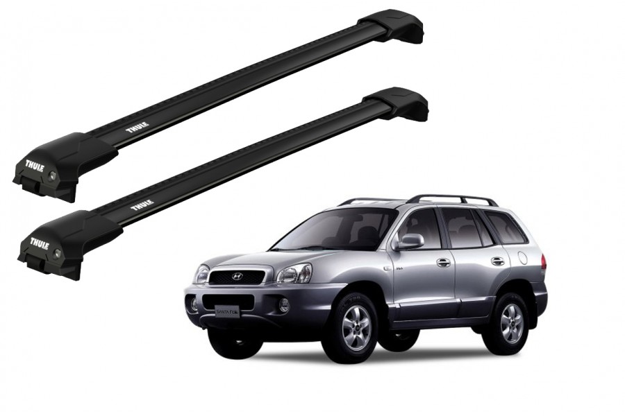 Barras THULE EVO WingBar para autos HYUNDAI Santa Fe 2000 a 2005 negro