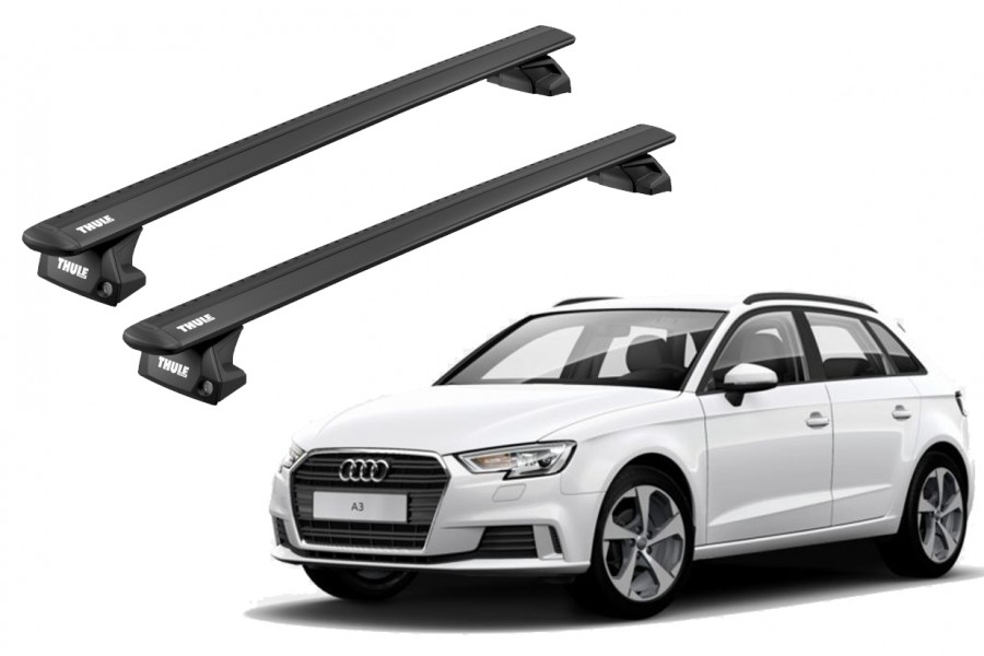 Barras THULE EVO WingBar para autos AUDI A3 Sportback 2013 a 2020 negro