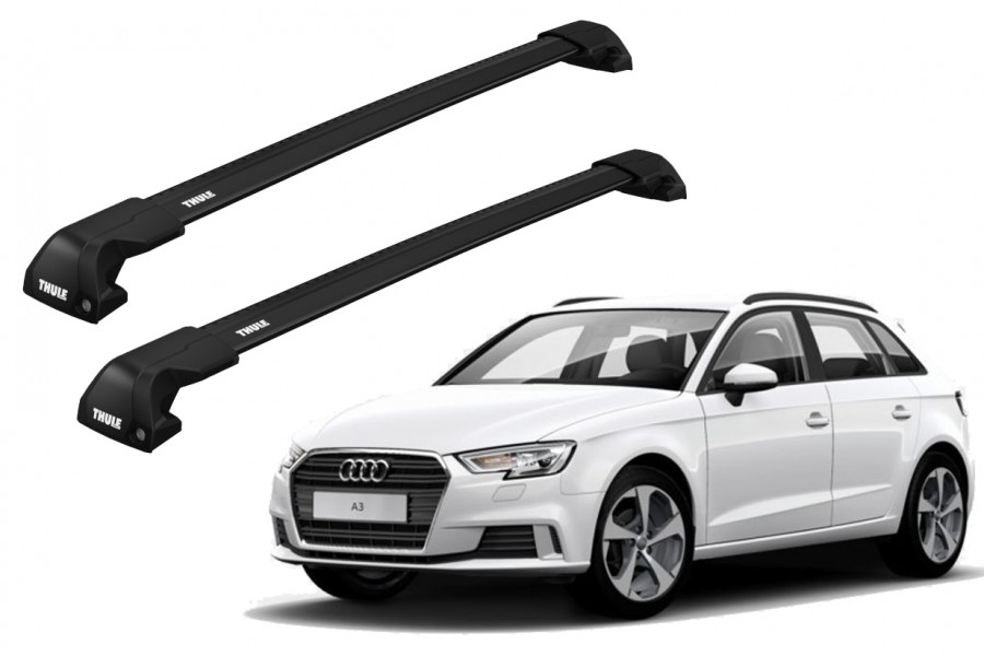 Barras THULE EDGE Flush para autos AUDI A3 Sportback 2013 a 2020 negro
