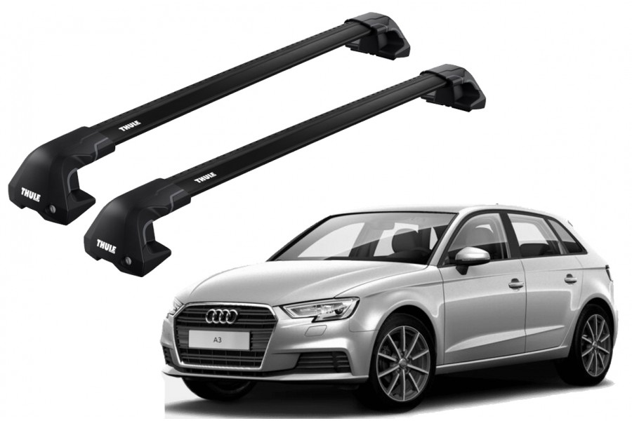 Barras THULE EDGE Flush para autos AUDI A3 2012 a 2020 negro
